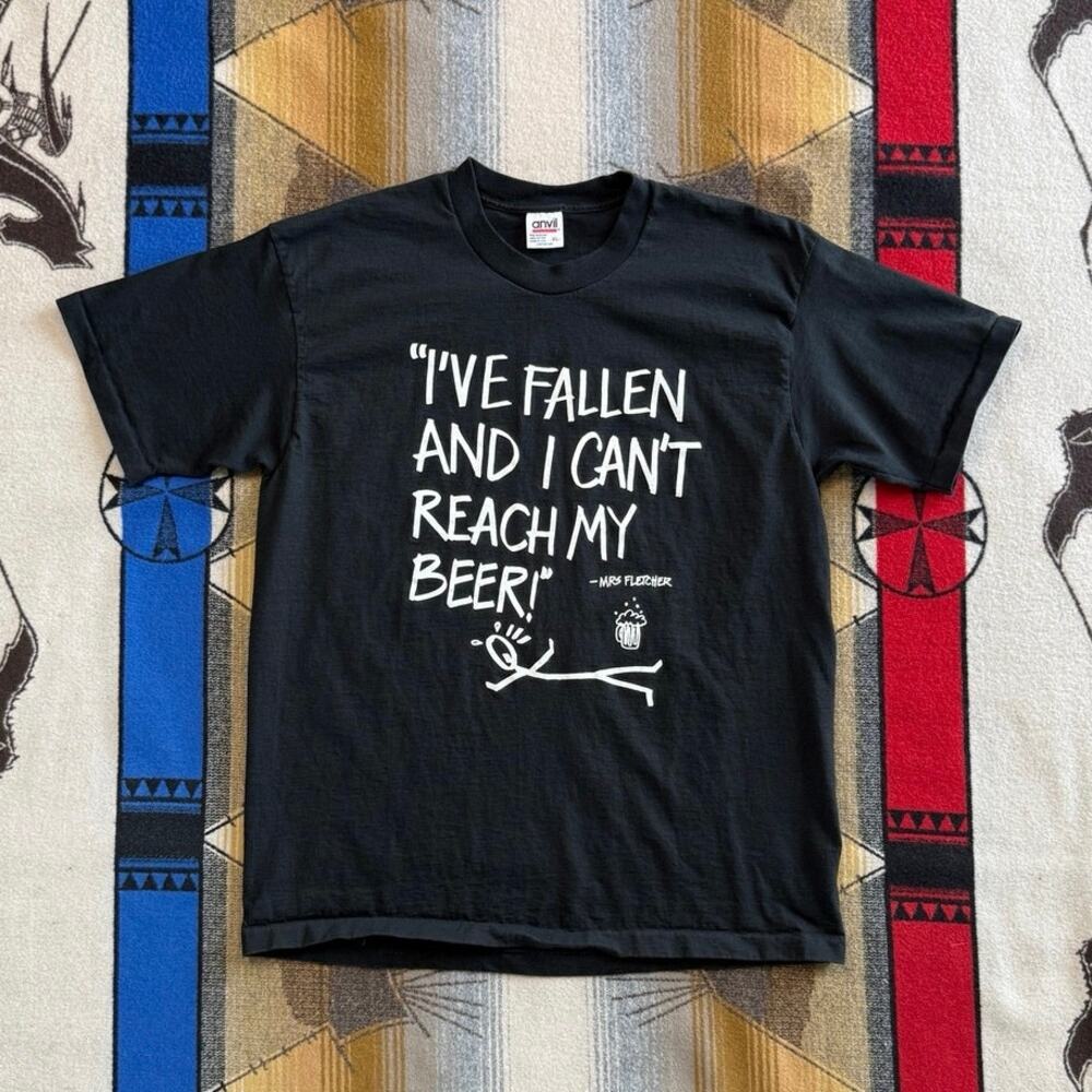 Vintage 90s Funny Beer Drinking T-Shirt Men’s Size XL Single Stitch Made In USA